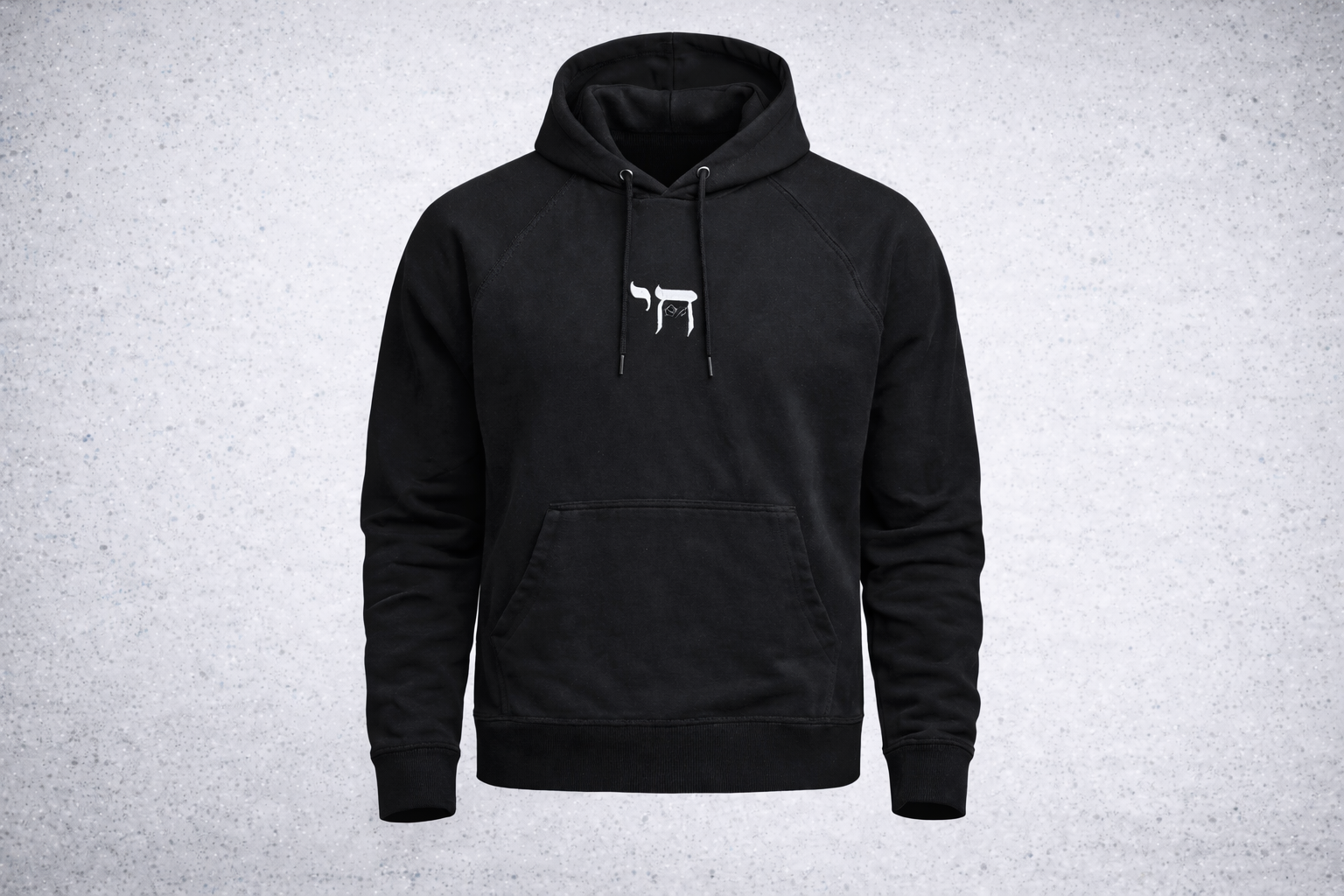 White Chai Life Puff Embroidered Organic Cotton French terry Black Hoodie